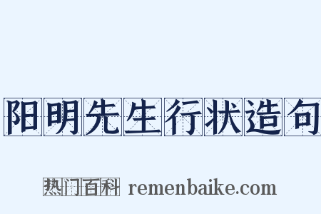 阳明先生行状造句是什么意思的图片